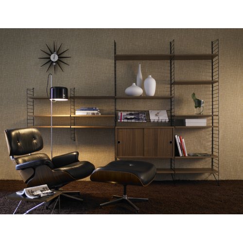 Pack 2 portants muraux au sol 200 x 30 cm - Noir